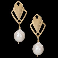 Image 1 of PLISSÉ SILHOUETTE Earring with Pearl