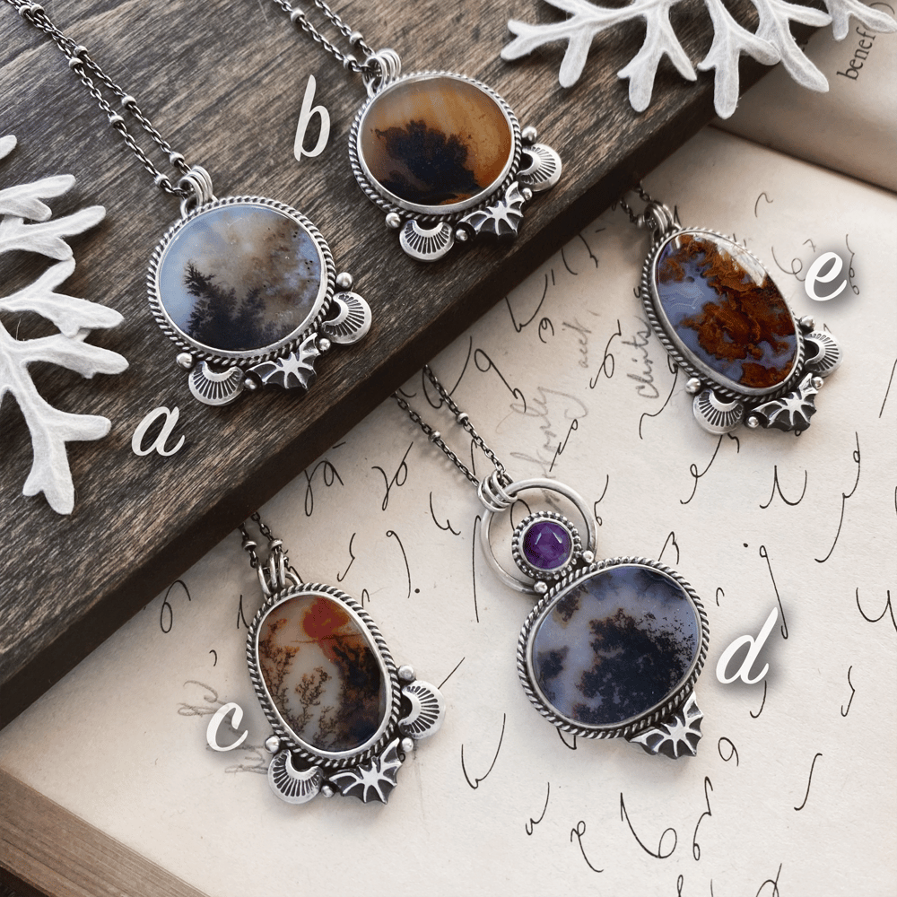 Image of Bat Accented Agate Pendants