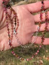 Rainbow Tourmaline Hand Knotted Gemstone Necklace, October Birthstone Necklace