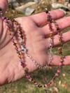 Rainbow Tourmaline Hand Knotted Gemstone Necklace, October Birthstone Necklace