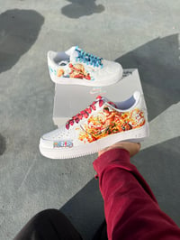 Image 1 of Luffy and Ace Custom Airforces (Coloured Laces)