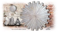 Image 1 of "Round Starburst Moon Shadow" Reclaimed Wood Artwork