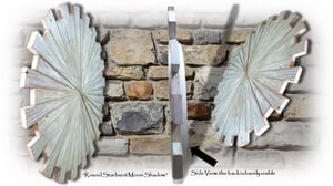 Image of Artwork Reclaimed Wood "Round Starburst Moon Shadow" 