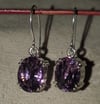 Amethyst Chunky Wire Drop Earrings (#1048)