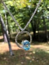 Blue Topaz Hammered Circle Pendant (#1054)