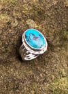 Turquoise Crosshatch Triple Band Ring (#1103)