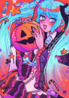 Halloween Miku - A5 Glitter Print
