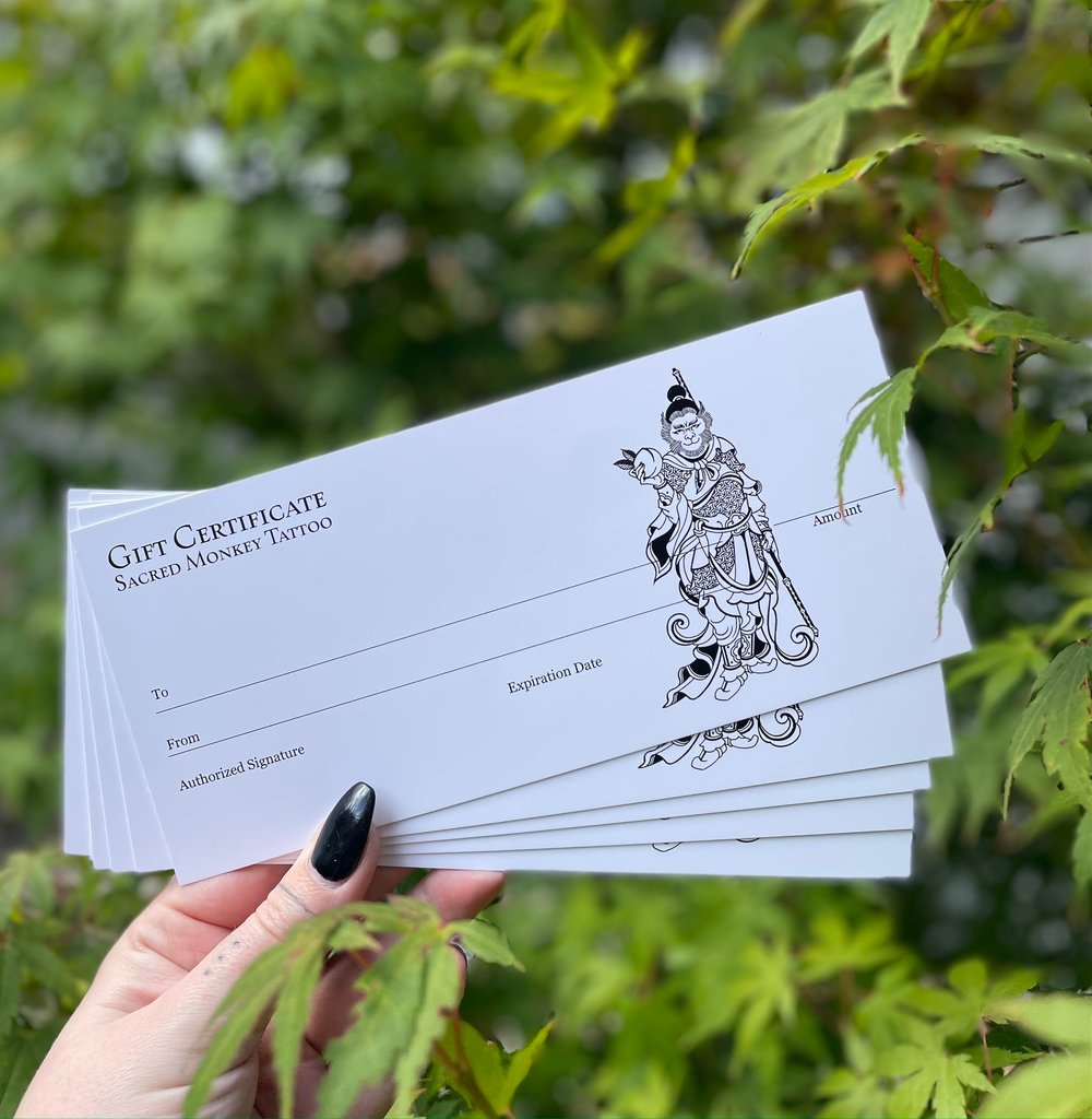 Sacred Monkey Tattoo Gift Voucher