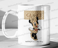 Image 1 of Mickey/Minnie Gucci-Inspired  Coffee Mugs (Personalized)