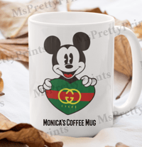 Image 4 of Mickey/Minnie Gucci-Inspired  Coffee Mugs (Personalized)