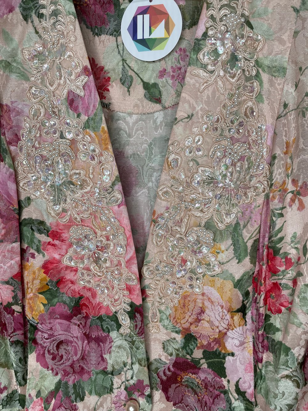 Antique Floral & Pearl Blazer