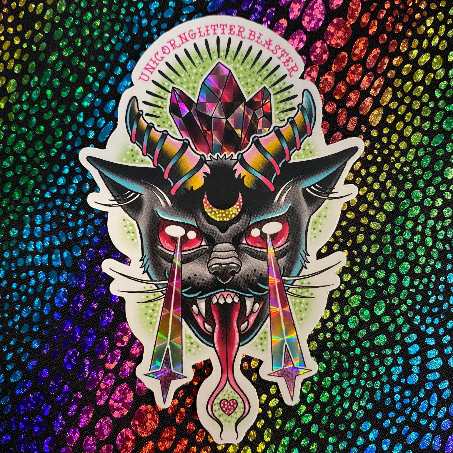 Image of Holographic Demon Kitty Sticker