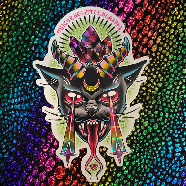 Image of Holographic Demon Kitty Sticker