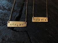 Image 4 of word charm stamped brass necklaces - assorted words