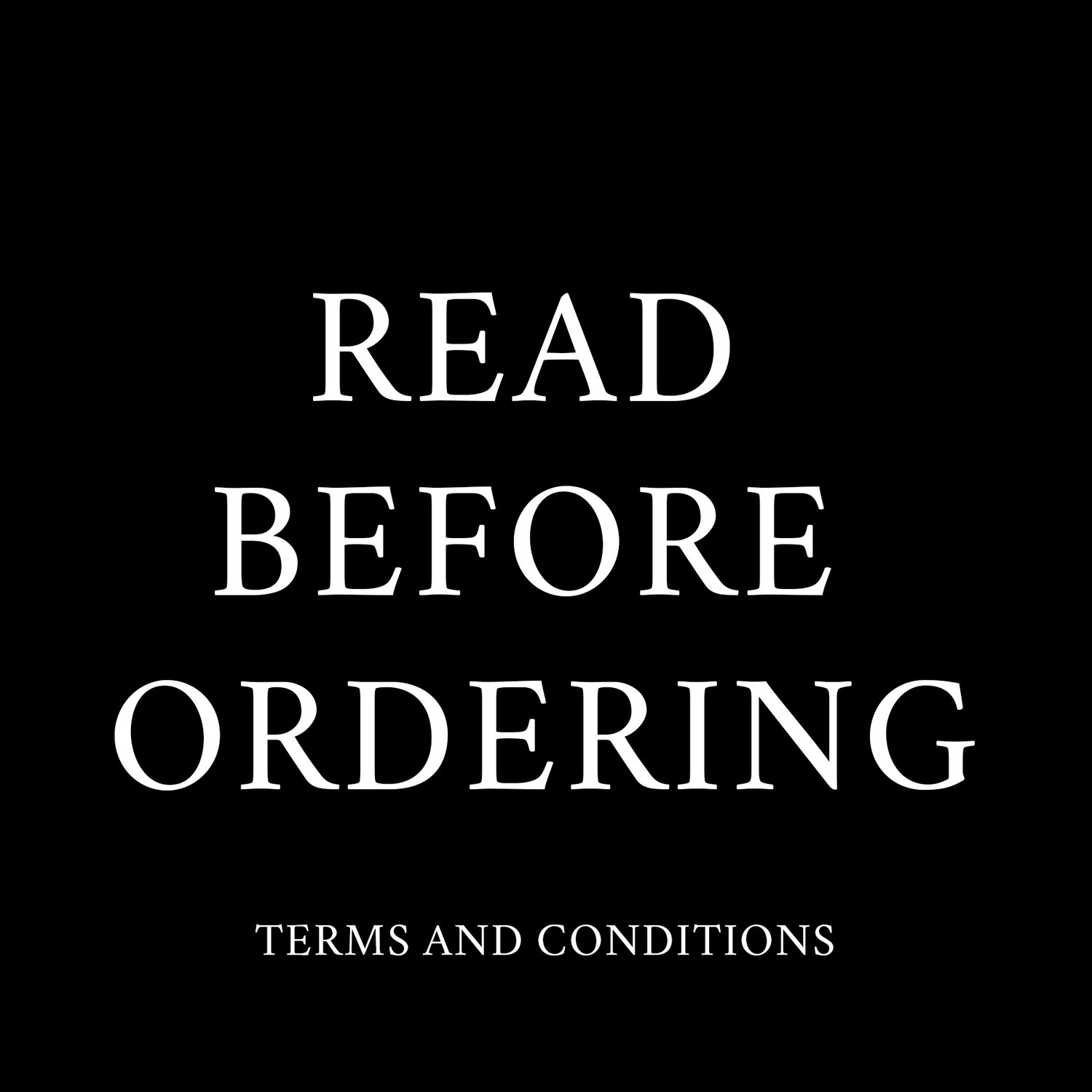 Terms and Conditions