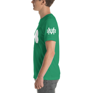 Image of Shamrock Lightning Bolt Irish Unisex Green T-Shirt