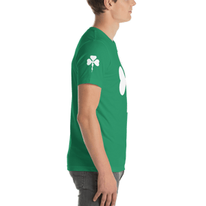 Image of Shamrock Lightning Bolt Irish Unisex Green T-Shirt