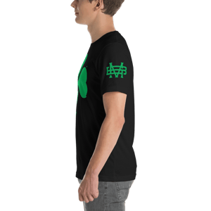 Image of Shamrock Lightning Bolt Unisex Black T-Shirt