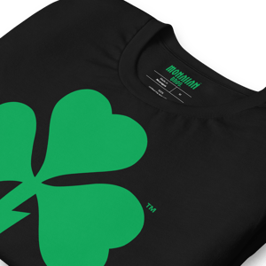 Image of Shamrock Lightning Bolt Unisex Black T-Shirt