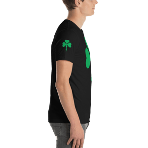 Image of Shamrock Lightning Bolt Unisex Black T-Shirt