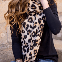 Image 2 of Lux Leopard Scarf