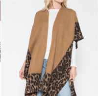 Image 1 of Leopard Fleece Kimono 