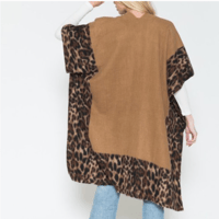 Image 2 of Leopard Fleece Kimono 