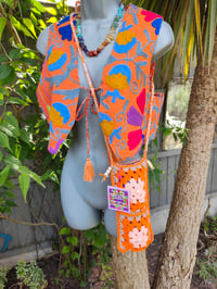 Image 3 of New York Embroidered Waistcoat Top orange with blue 6-12