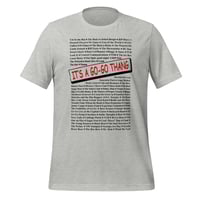 Image 2 of LOVE DC GOGO "IT'S A GOGO THANG" Light Unisex Tee/ Black Text-Red Title