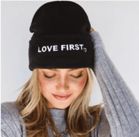 Image 3 of Love First Rolled Cuff Beanie