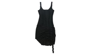 Image of Black Sheer Mesh Ruffle Dress