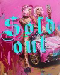 Image 1 of Limited Edition 'PINK CAR SELFIE' Lithograph Print