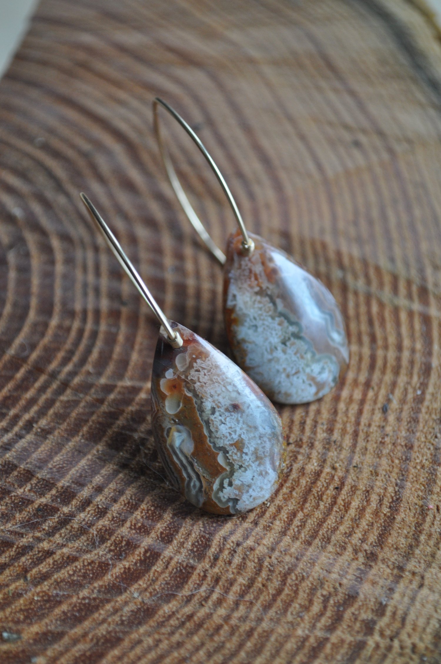 Image of OOAK Crazy Lace Agate Teardrop Dangles