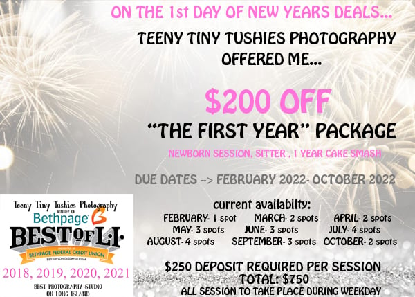 Image of NEW YEAR DEAL- $200 OFF THE FIRST YEAR PACKAGE (NEWBORN, SITTER, CAKE SMASH)
