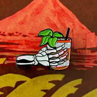 Image 2 of MAI TAI'D TIL HE DIED 1.75" Glow-in-the-Dark Enamel Pin