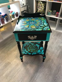 Image 1 of Turquoise Flower Side Table