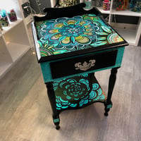 Image 2 of Turquoise Flower Side Table