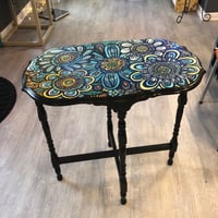 Image 3 of Black Floral Side Table