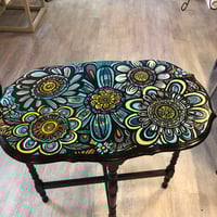 Image 4 of Black Floral Side Table