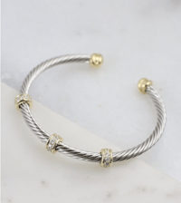 Image 2 of Stella Two Tone Cable Bracelet Gold-Silver