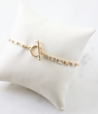Cz Toggle Bracelet Gold