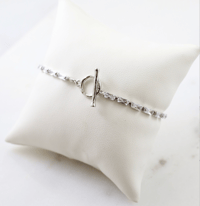 Cz Toggle Bracelet Silver
