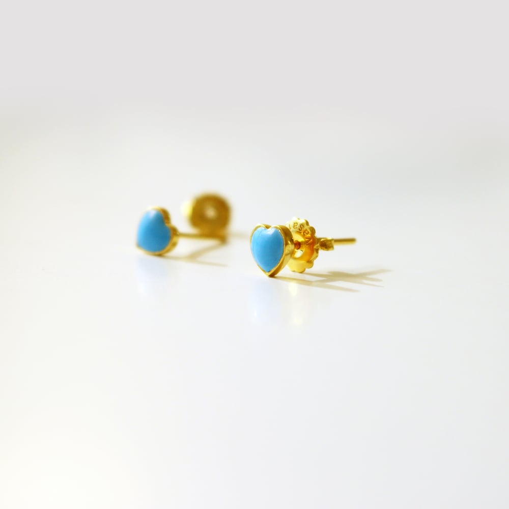 Image of Sweet blue heart earring