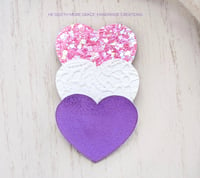 Darling Hearts Snap Clip, Pink/White/Purple