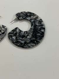 Image 2 of black and white marble earrings