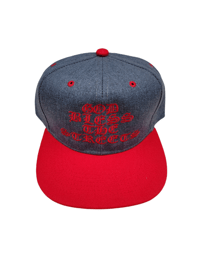 God bless the streets snapbacks Red/Grey