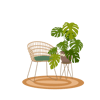 Boho Chair & Plant Large Sticker