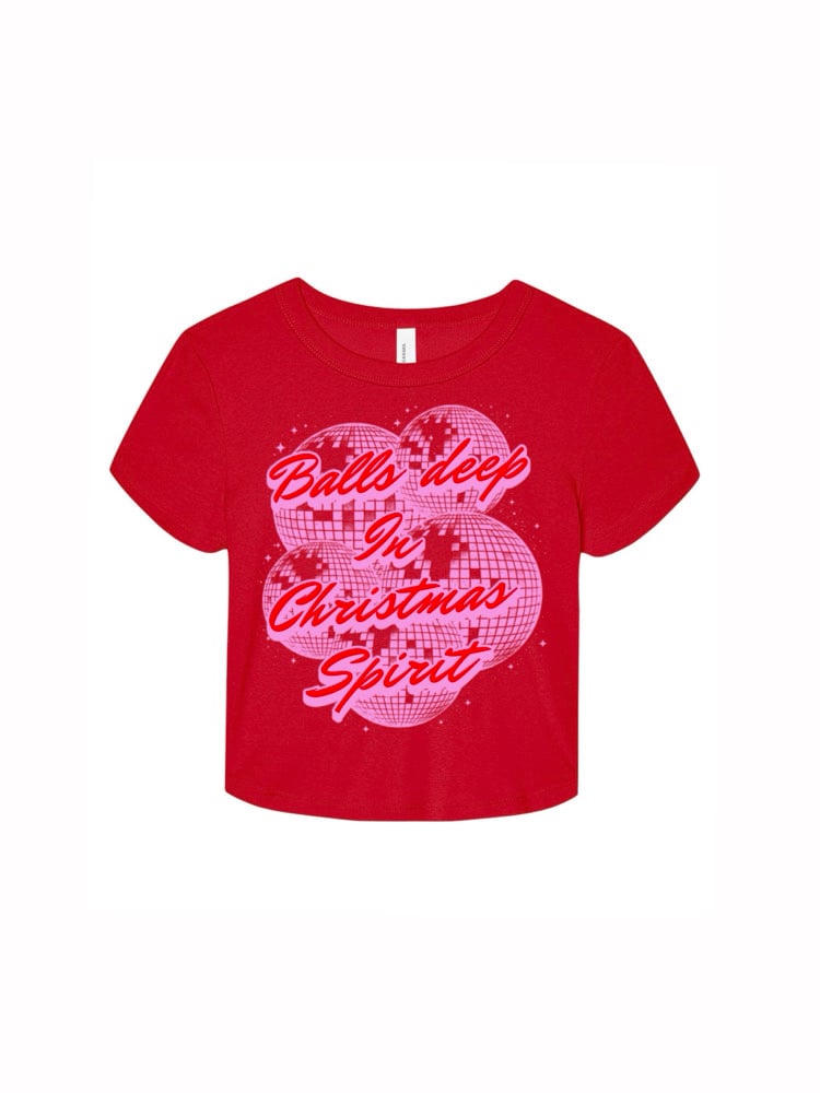 Image of Balls deep in christmas spirit raglan/baby tee