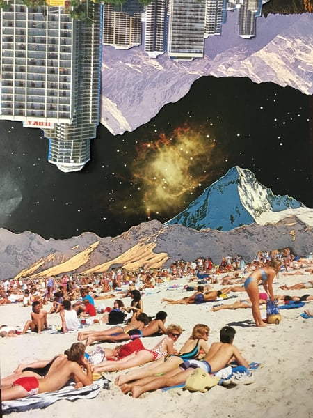 Image of space beach | collage print