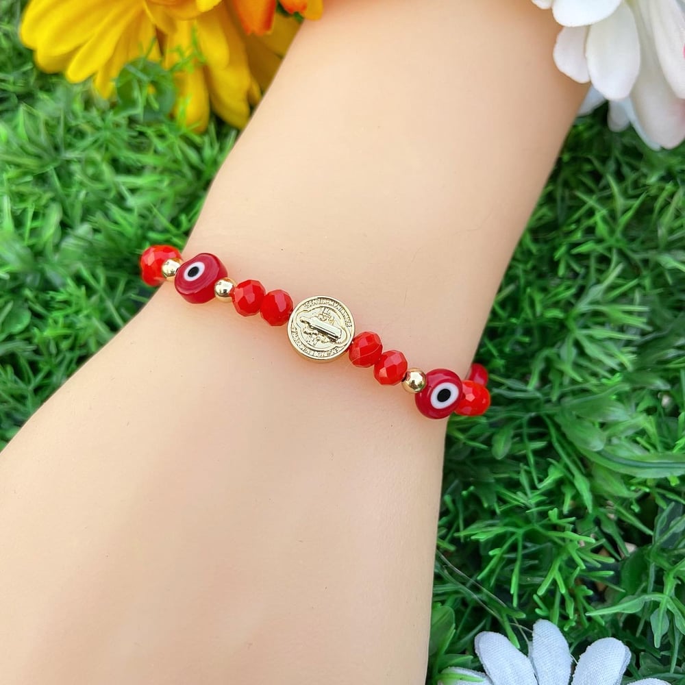 San Benito with evil eye bracelet